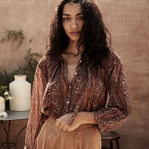 DOEN Camina Top Earth Mandevilla Vine Floral Print